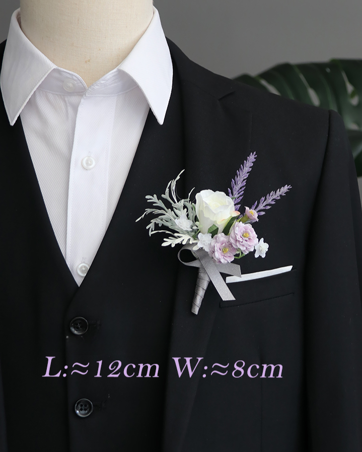 Corsages Green White Series for Wedding Party Proposal Decor