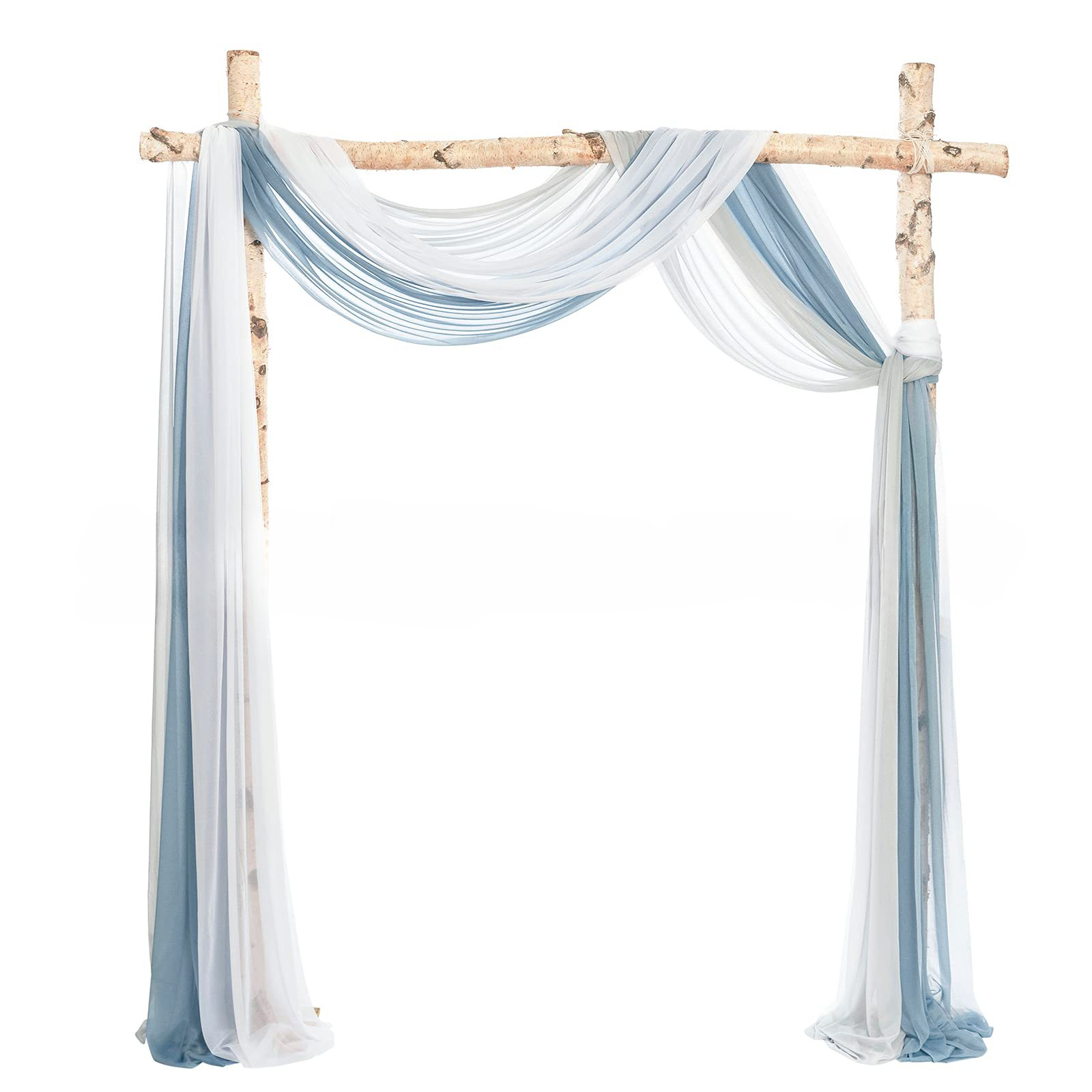 Pearl Chiffon Veil Valance Wedding Arch Backdrop Decoration Curtains for Weeding Parties Ceremony Photography Banquet Event Party - KetieStory