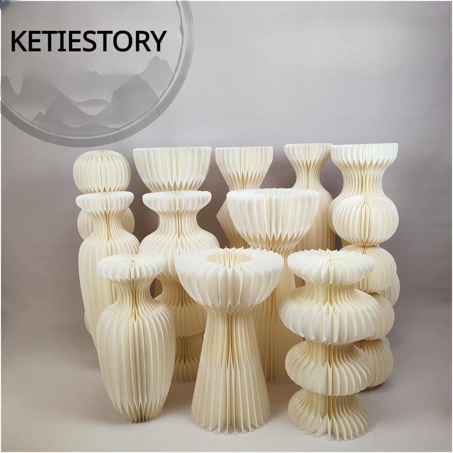 Shaped Folded Paper Roman Column Wedding Party Decoration Supplies Frames - KetieStory