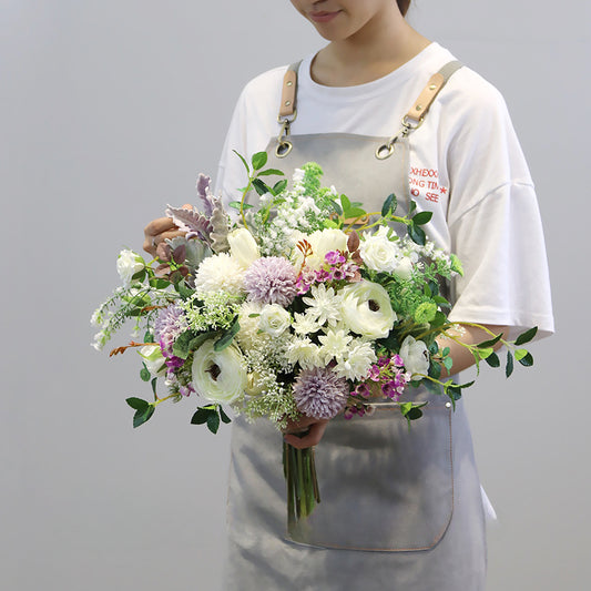 Bridal Bouquet Purple White Peony for Wedding Party Proposal - KetieStory