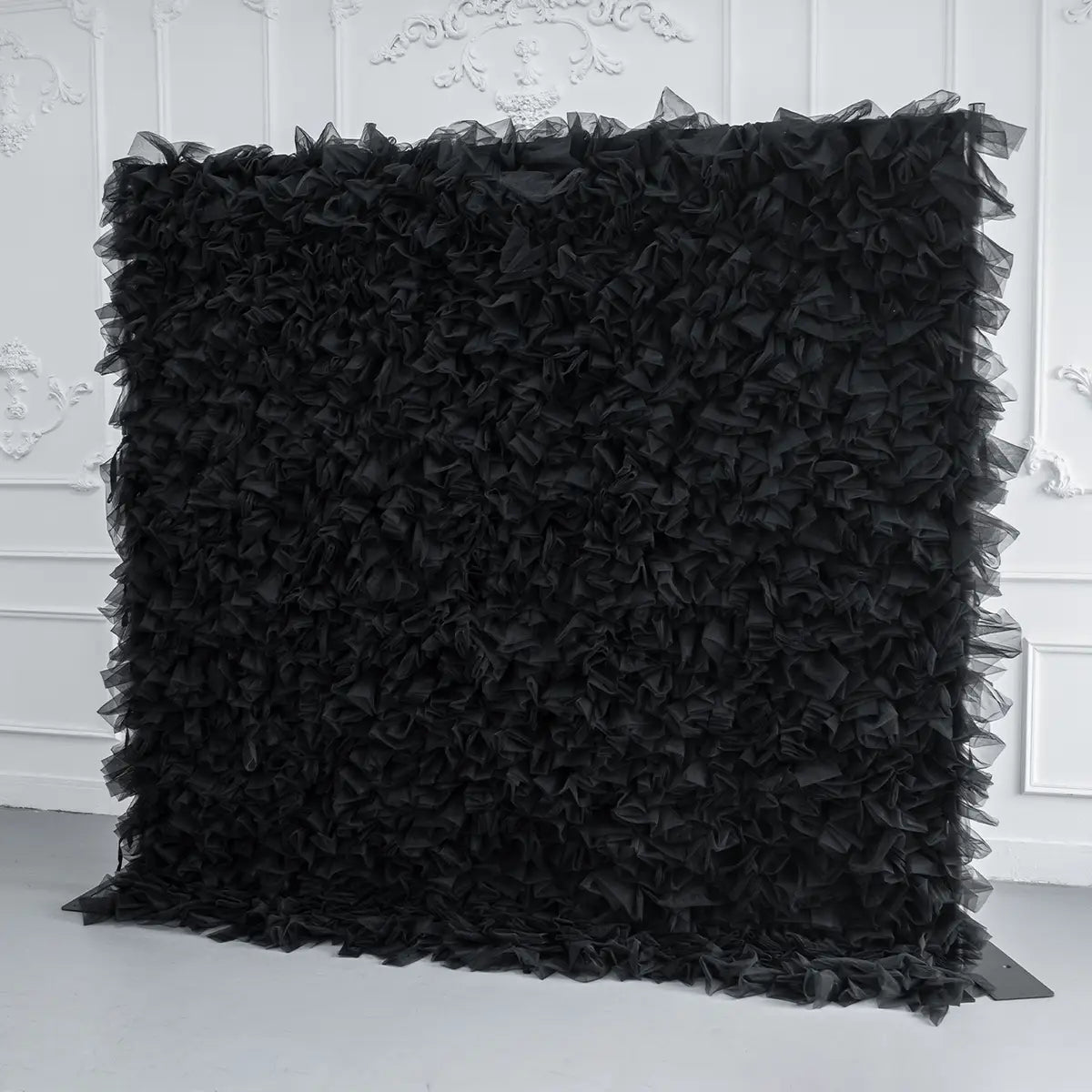 8×8ft Black Tulle Backdrop Decorative Wall for Wedding Gender Reveal Party Event