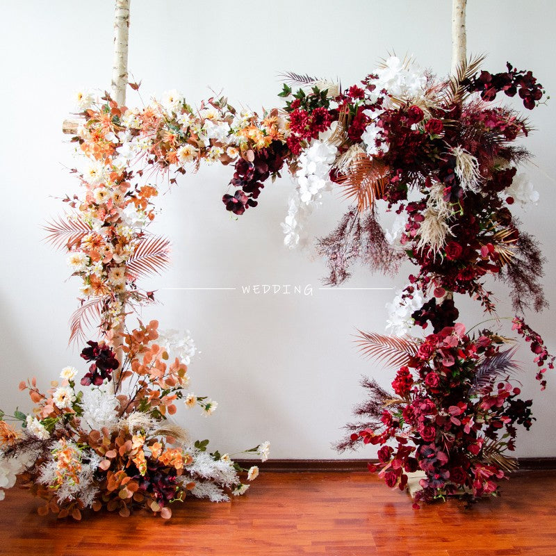 Fall Double Color Arch Flower Stand Frames for Wedding Party Decor - KetieStory