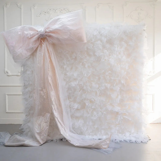 8×8ft White Tulle Backdrop Decorative Wall for Wedding Party Event Decor