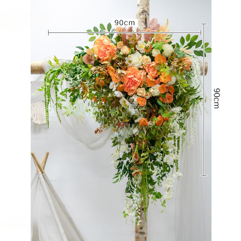 Orange Rose Hydrangea Arch  for Wedding Party Decor Proposal - KetieStory