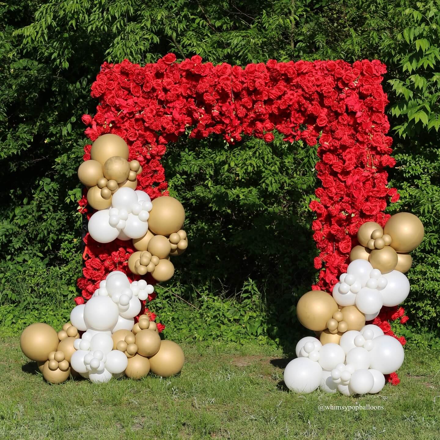 Lightning Deals: Flower Arch 5D Red Roses Fabric Floral Arch Backdrop Proposal Wedding Party Decor