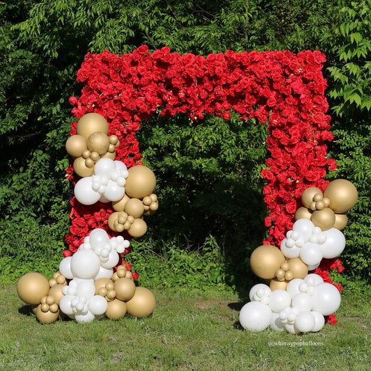 Lightning Deals: Flower Arch 5D Red Roses Fabric Floral Arch Backdrop Proposal Wedding Party Decor