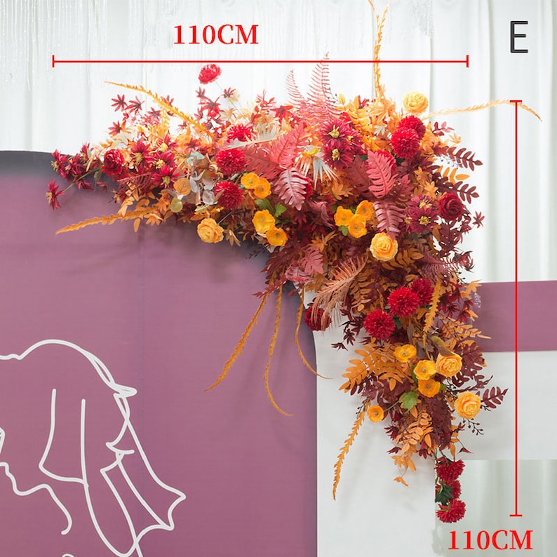 Orange Wedding Arch Flower for Wedding Party Decor Proposal - KetieStory