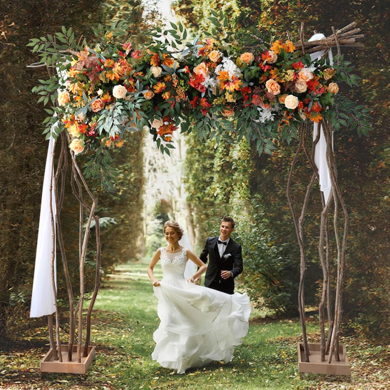 Fall Floral Arch Swag Wedding Archway Flower Garland Proposal Decor - KetieStory