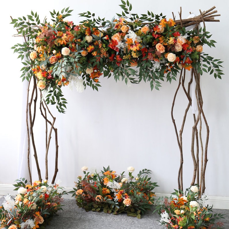 Fall Floral Arch Swag Wedding Archway Flower Garland Proposal Decor - KetieStory