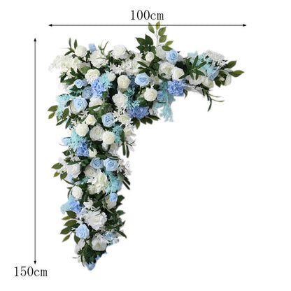 Blue Corner Swag Wedding Flower Arch for Wedding Party Decor Proposal - KetieStory