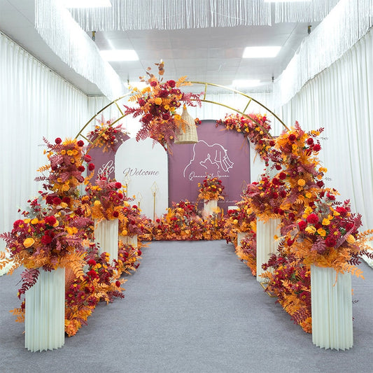 Orange Wedding Arch Flower for Wedding Party Decor Proposal - KetieStory