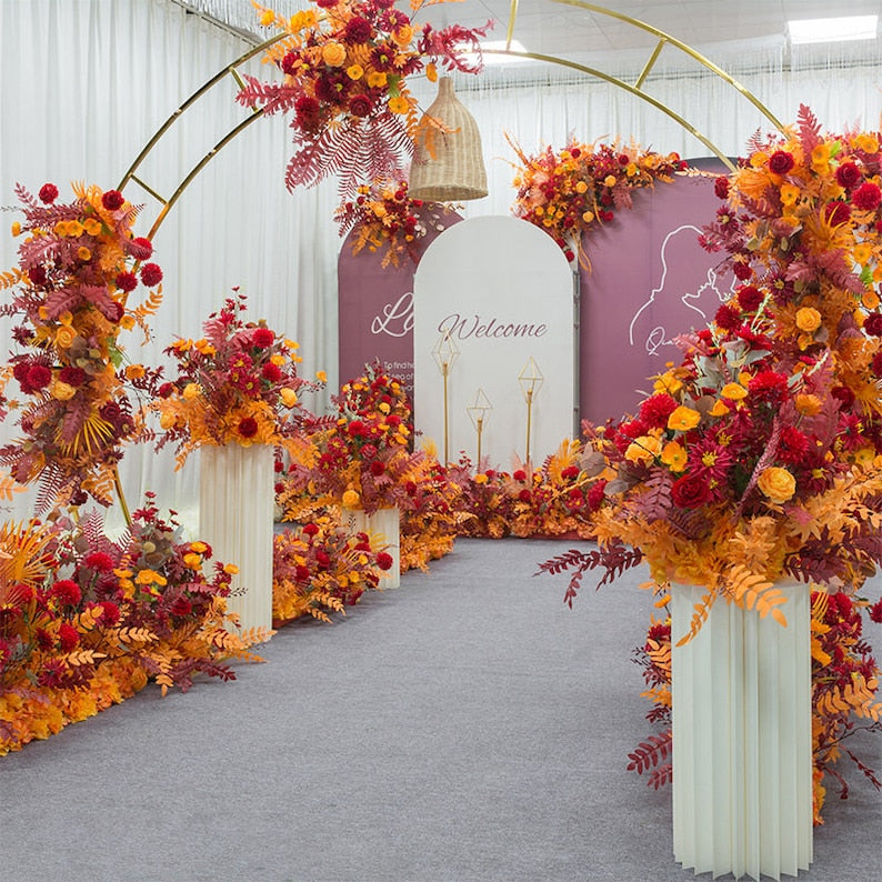 Orange Wedding Arch Flower for Wedding Party Decor Proposal