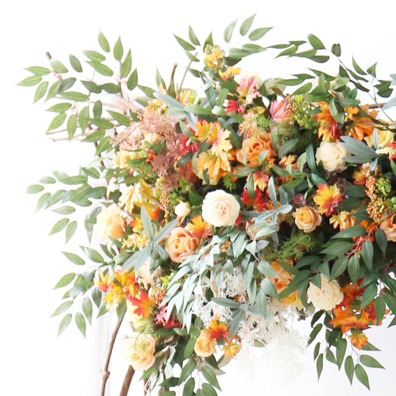 Fall Floral Arch Swag Wedding Archway Flower Garland Proposal Decor - KetieStory