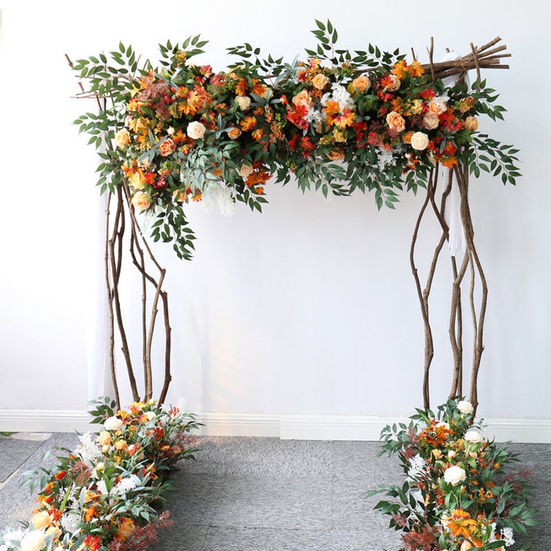 Fall Floral Arch Swag Wedding Archway Flower Garland Proposal Decor - KetieStory
