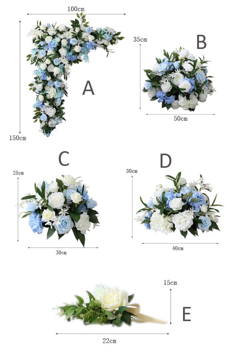 Blue Corner Swag Wedding Flower Arch for Wedding Party Decor Proposal - KetieStory