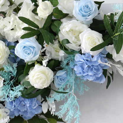 Blue Corner Swag Wedding Flower Arch for Wedding Party Decor Proposal - KetieStory