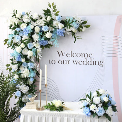Blue Corner Swag Wedding Flower Arch for Wedding Party Decor Proposal - KetieStory