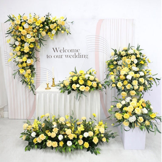 Yellow Rose Wedding Flower Archway for Wedding Party Decor Proposal - KetieStory