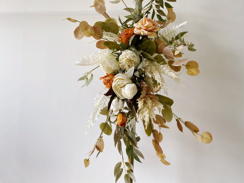 Bohemian Neutral Colors Wedding Arch Flowers