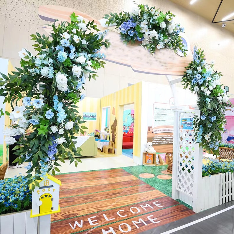 Blue Green Wedding Archway Flower for Wedding Party Decor Proposal - KetieStory