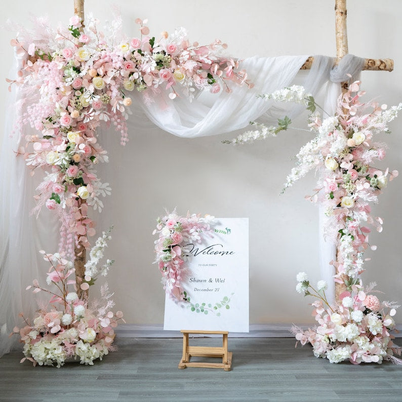 Pink Wedding Arch Flower for Wedding Party Proposal Decor
