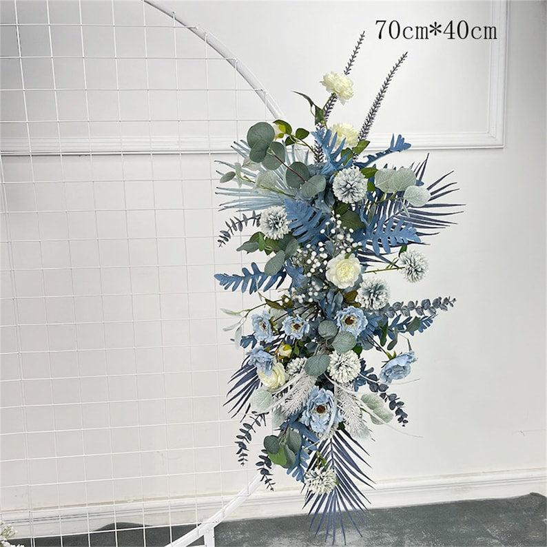 Blue Flower Arrangement Wedding Arch for Wedding Party Decor Proposal - KetieStory