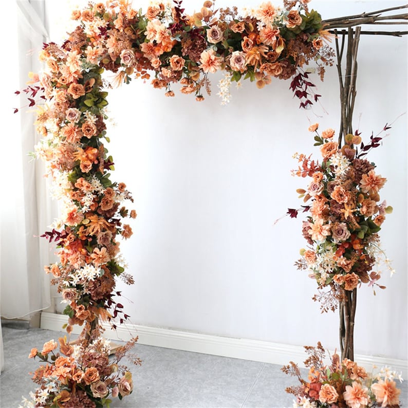Rust Orange Flower sets for Wedding Party Decor Proposal