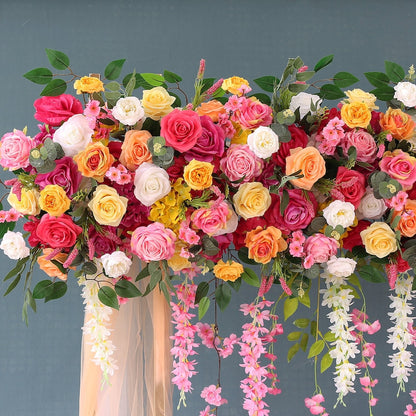 Colorful Flower Arrangement Flower Row Wedding Flower - KetieStory