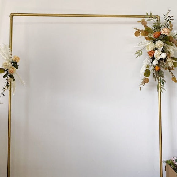 Bohemian Neutral Colors Wedding Arch Flowers
