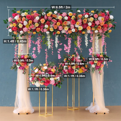 Colorful Flower Arrangement Flower Row Wedding Flower - KetieStory