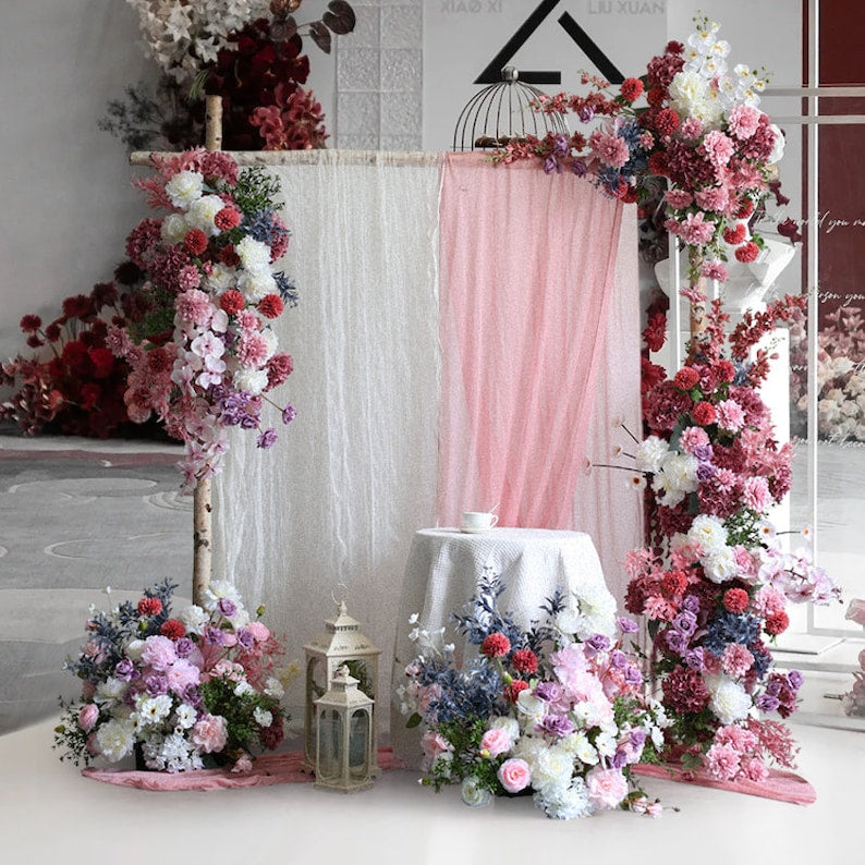 Red Pink Wedding Arch for Wedding Party Decor Proposal - KetieStory