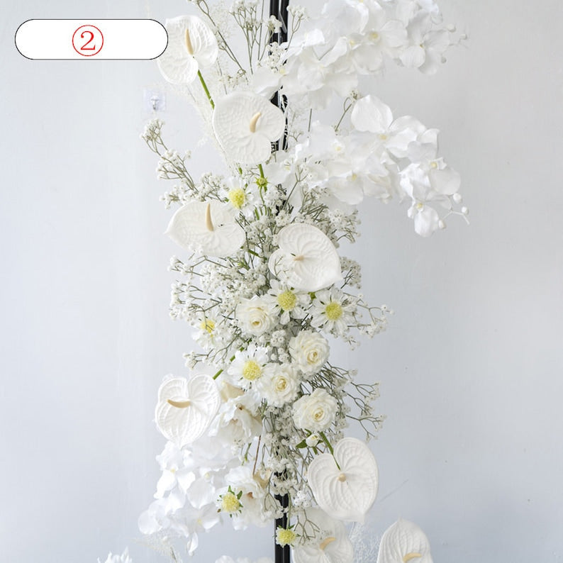 White Rose Gypsophila Arch Floral Frames for Wedding Party Decor Proposal - KetieStory