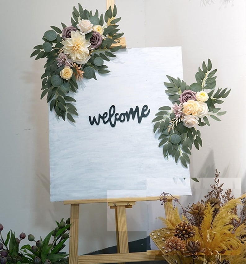 Orange Champagne Sign Flowers for Wedding Party Decor Proposal - KetieStory