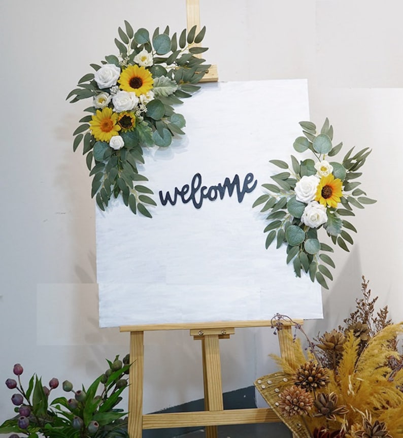 Orange Champagne Sign Flowers for Wedding Party Decor Proposal - KetieStory