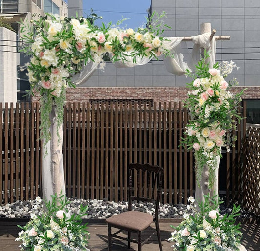 Pink Wedding Arch Floral for Wedding Party Decor Proposal - KetieStory