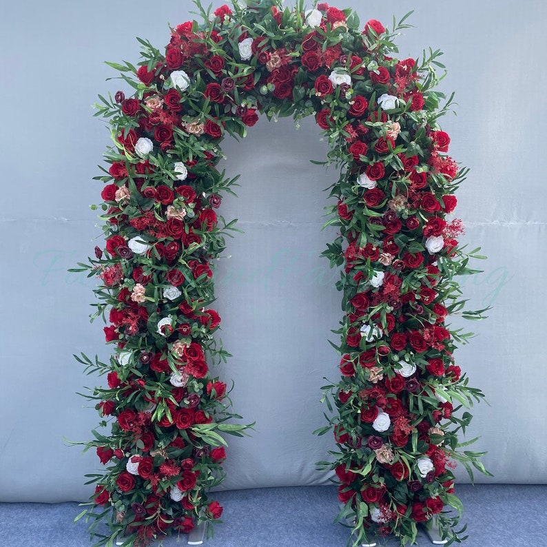 Red Green Rose Flower Arch for Wedding Party Decor Proposal - KetieStory