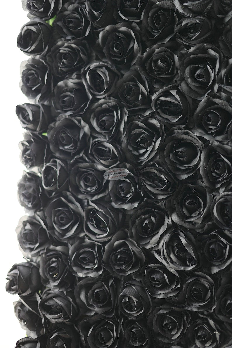 Flower Wall Black Rolling Up Curtain Floral Backdrop Wedding Party Proposal Decor