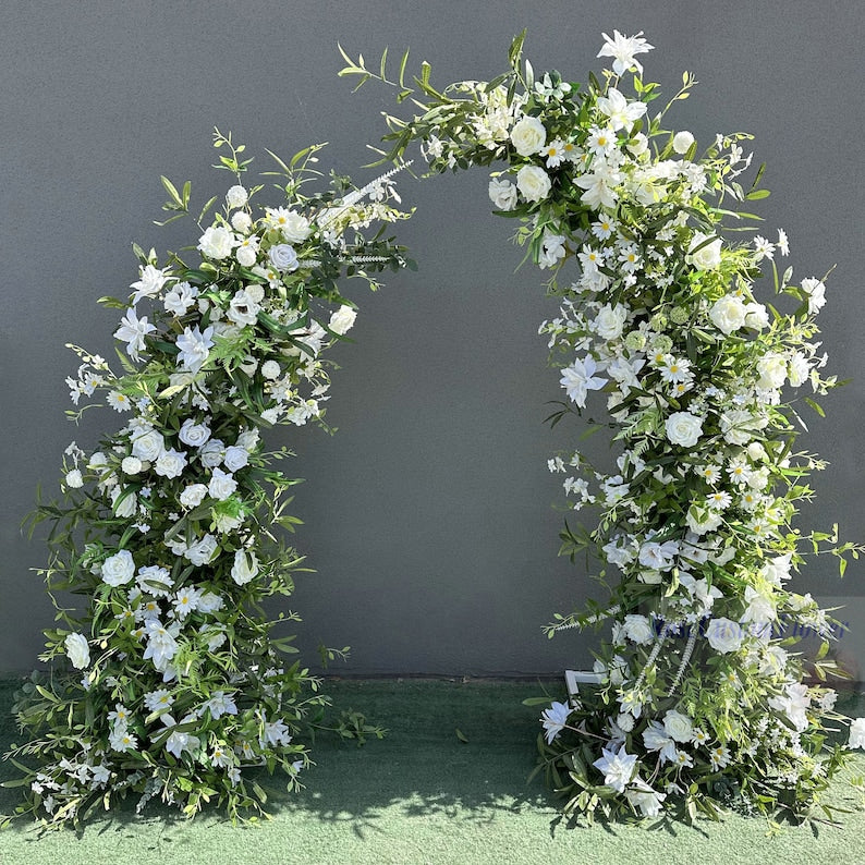 White Green Artificial Horn Floral Event Proposal Wedding Decoration