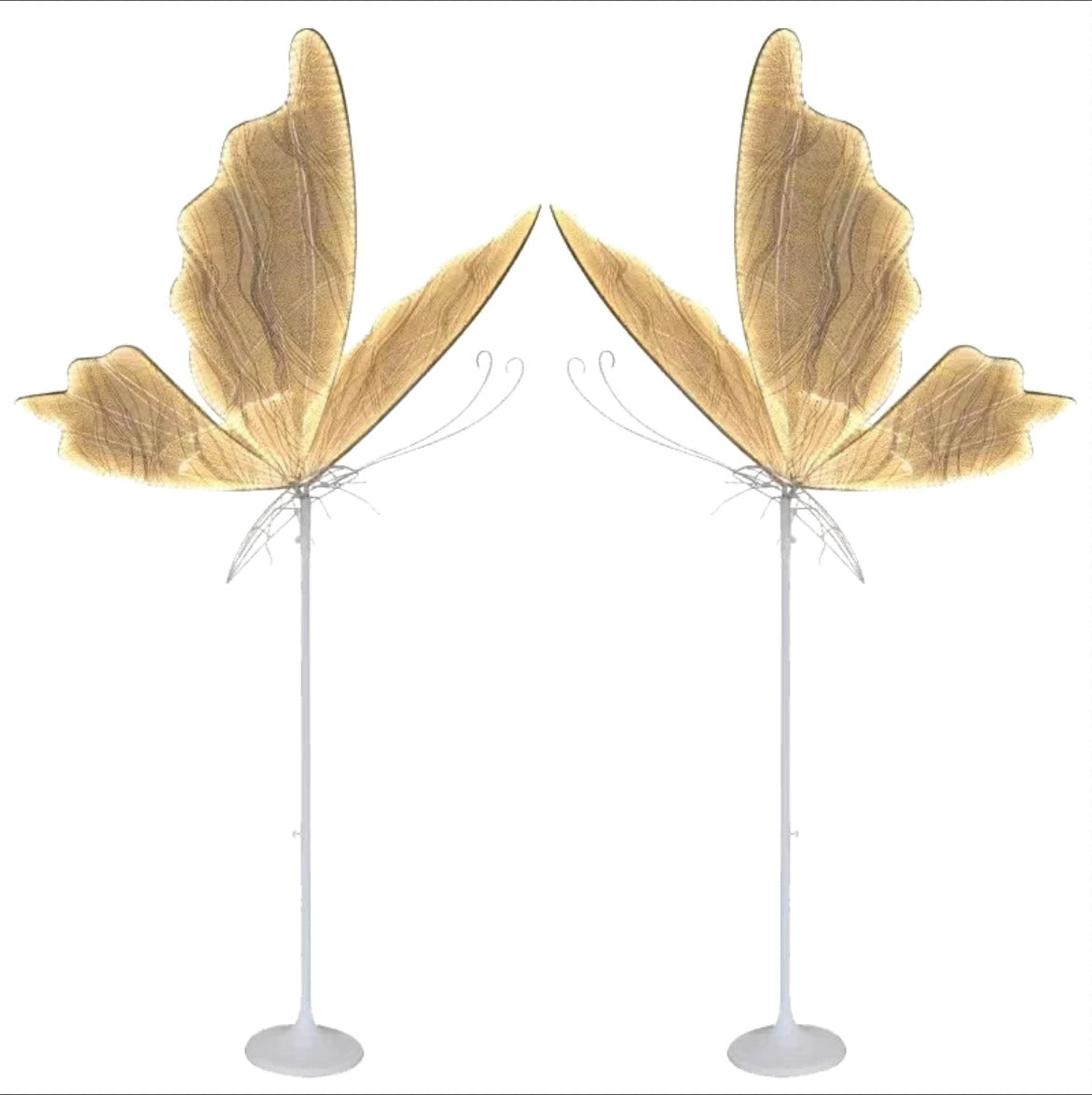 Set of 2 LED Butterfly Light Gold Party Lights T-Walk Road Lead Stage Lights for Event Wedding Decor Props - KetieStory