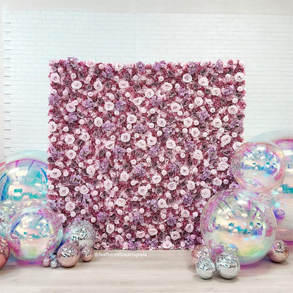 Lotus root pink flower wall backdrop looks romantic.