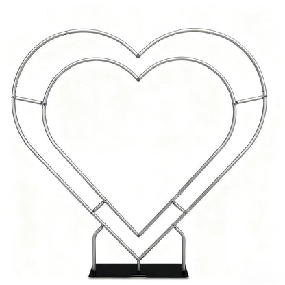 CP SALE 8*8ft White Rose Heart Shaped Flower Arch with Stand and Free Handbags