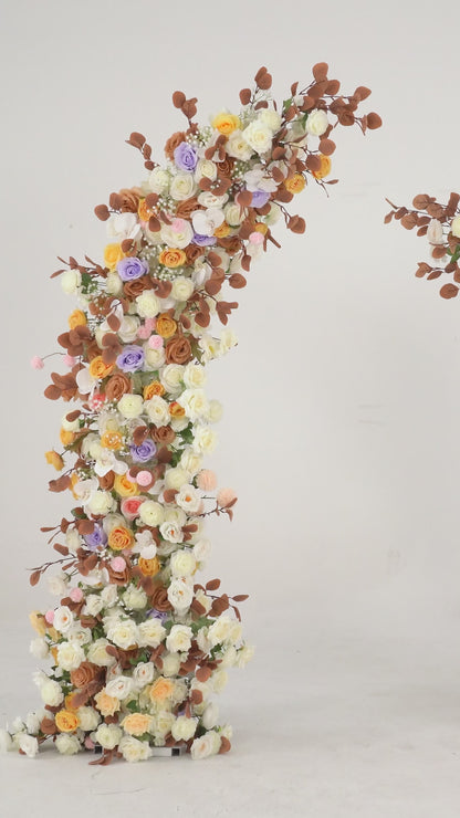 Artificial White Floral Arch Pillars For Wedding Party