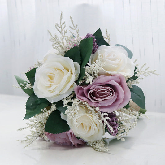 Bridal Bouquet in Champagne Purple for Wedding Party Proposal - KetieStory