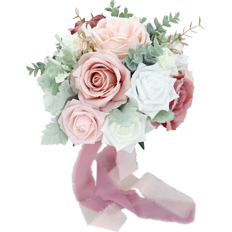 Free  Form Bridal Bouquet in  White-Lotus Root Powder