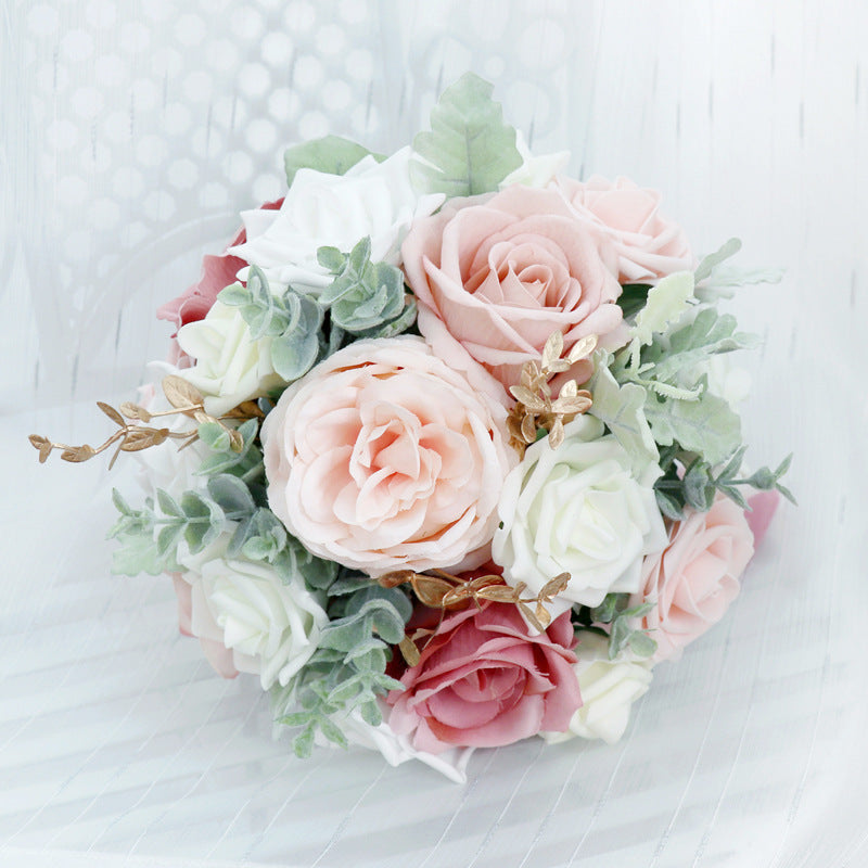 Bridal Bouquet White Pink for Wedding Party Proposal