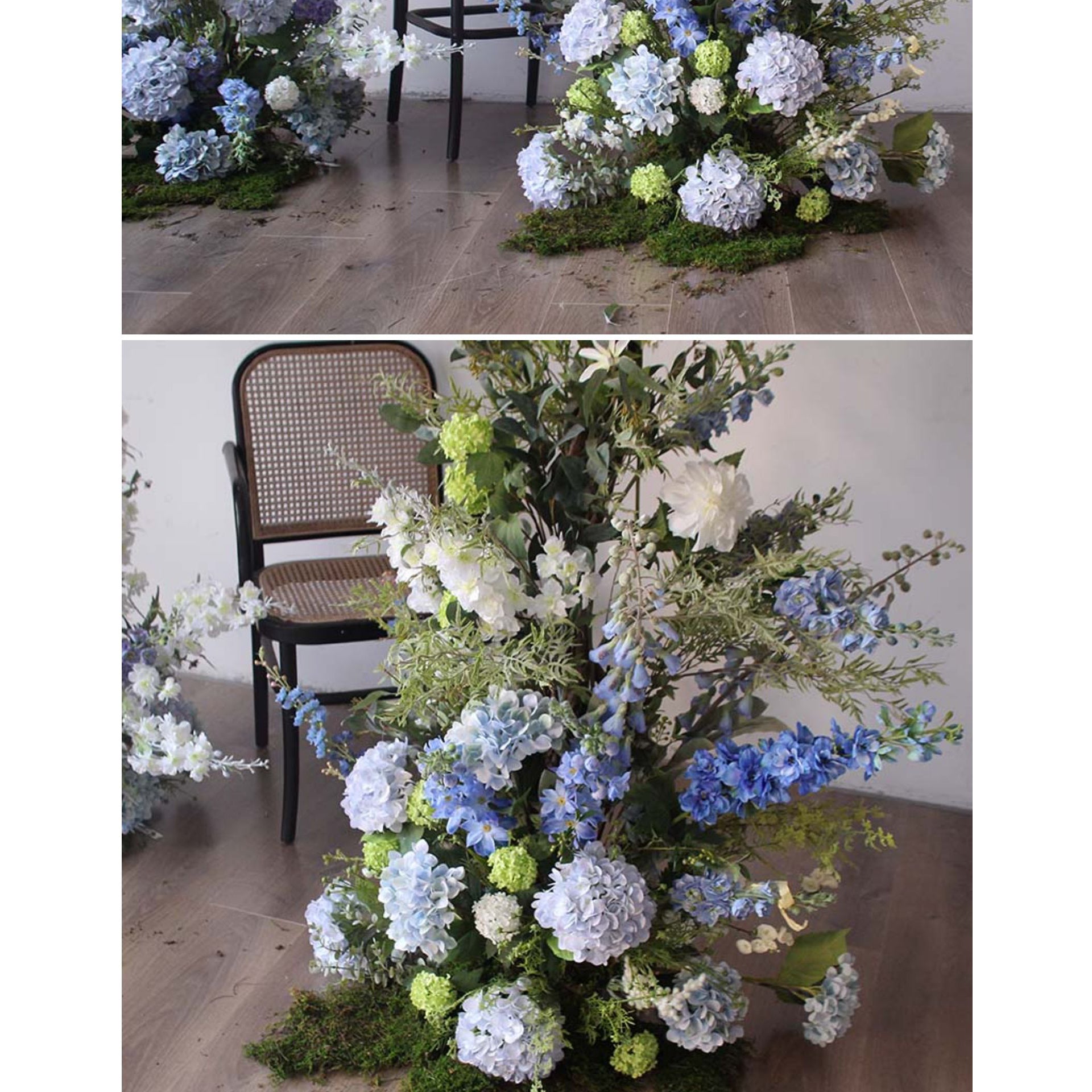 Blue Hydrangea Background Floral Arch Set Proposal Decor