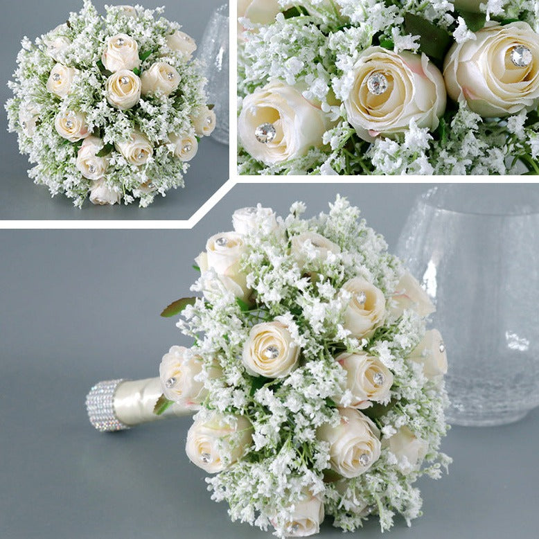 Bridal Bouquet in Light Champagne for Wedding Party Proposal