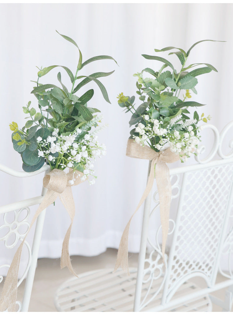 White Chair Flowers for Wedding Party Decor