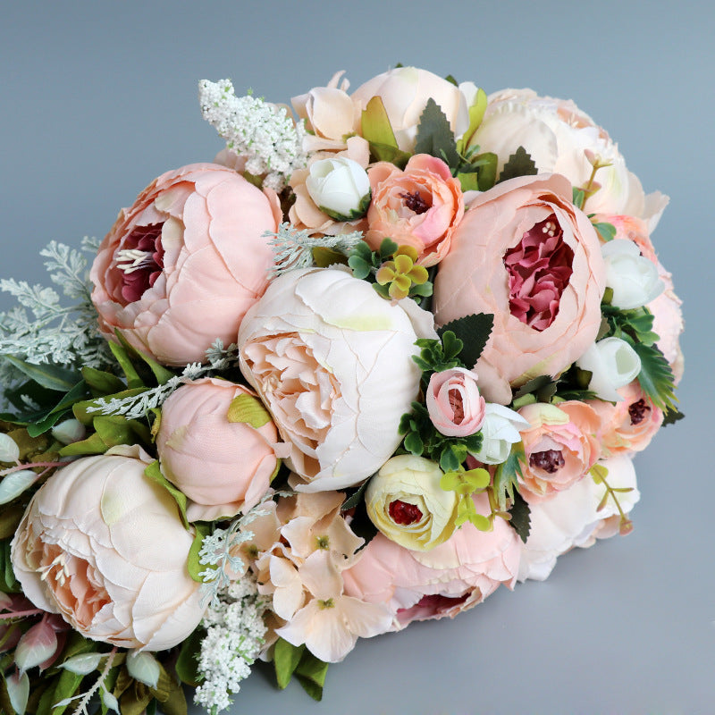 Cascade Bridal Bouquet in Champagne Peony