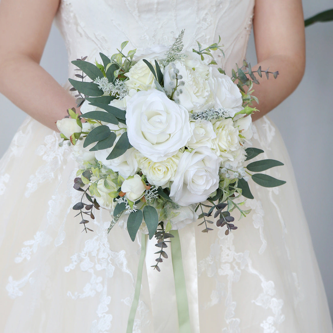 Bridal Bouquet in White Rose Peony